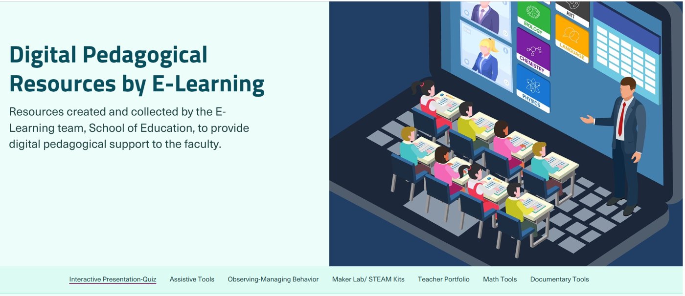 Home page of the Digital Pedagogical Resources StoryMap, with tabs for each project area